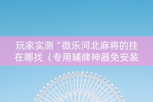 玩家实测“微乐河北麻将的挂在哪找（专用辅牌神器免安装）