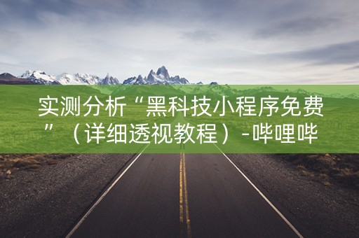 实测分析“黑科技小程序免费”（详细透视教程）-哔哩哔哩
