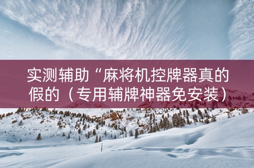 实测辅助“麻将机控牌器真的假的（专用辅牌神器免安装）