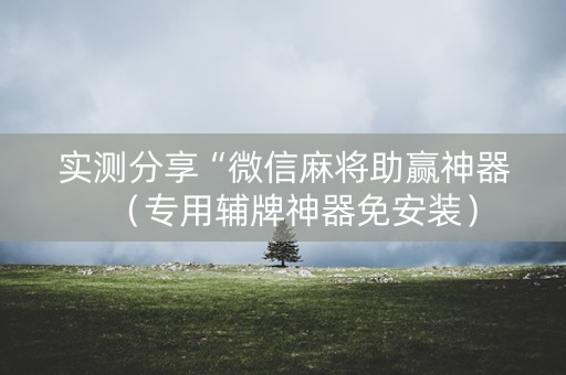 实测分享“微信麻将助赢神器（专用辅牌神器免安装）