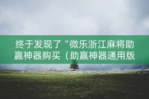 终于发现了“微乐浙江麻将助赢神器购买（助赢神器通用版）