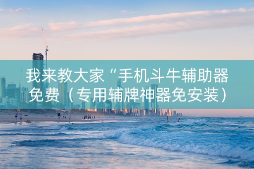 我来教大家“手机斗牛辅助器免费（专用辅牌神器免安装）