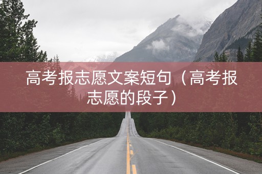 高考报志愿文案短句（高考报志愿的段子）