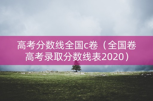 高考分数线全国c卷（全国卷高考录取分数线表2020）