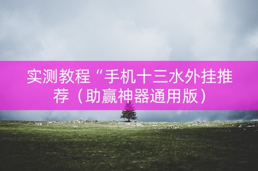实测教程“手机十三水外挂推荐（助赢神器通用版）