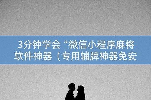 3分钟学会“微信小程序麻将软件神器（专用辅牌神器免安装）