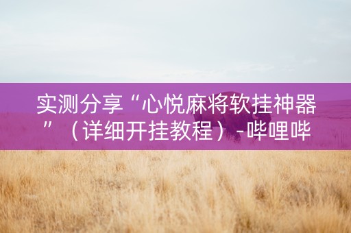 实测分享“心悦麻将软挂神器”（详细开挂教程）-哔哩哔哩
