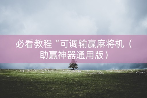 必看教程“可调输赢麻将机（助赢神器通用版）