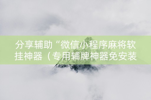 分享辅助“微信小程序麻将软挂神器（专用辅牌神器免安装）