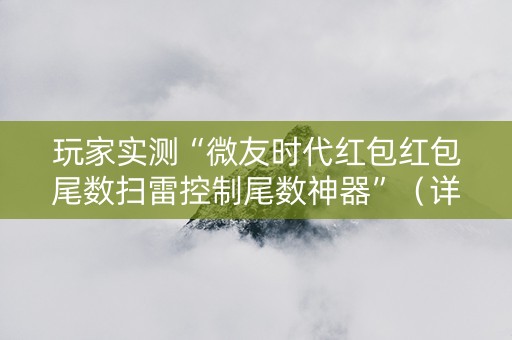 玩家实测“微友时代红包红包尾数扫雷控制尾数神器”（详细透视教程）-哔哩哔哩