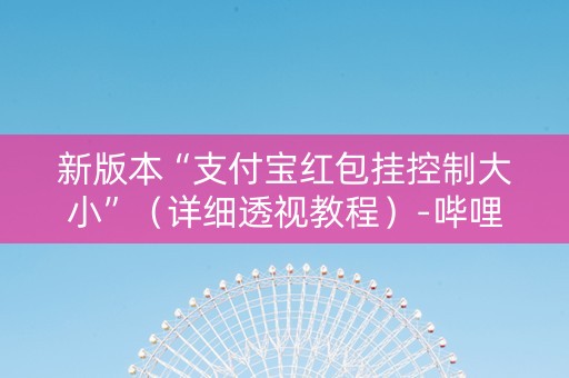 新版本“支付宝红包挂控制大小”（详细透视教程）-哔哩哔哩