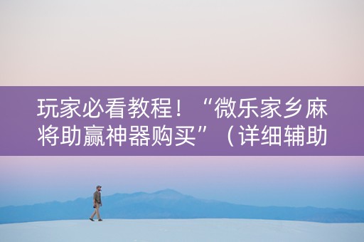 玩家必看教程！“微乐家乡麻将助赢神器购买”（详细辅助教程）-哔哩哔哩