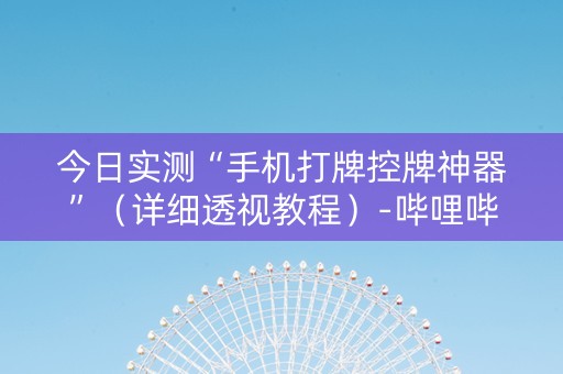 今日实测“手机打牌控牌神器”（详细透视教程）-哔哩哔哩