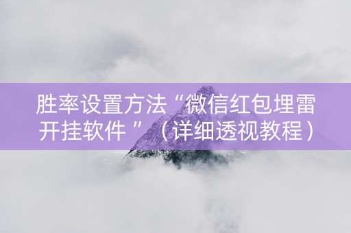 胜率设置方法“微信红包埋雷开挂软件 ”（详细透视教程）-哔哩哔哩