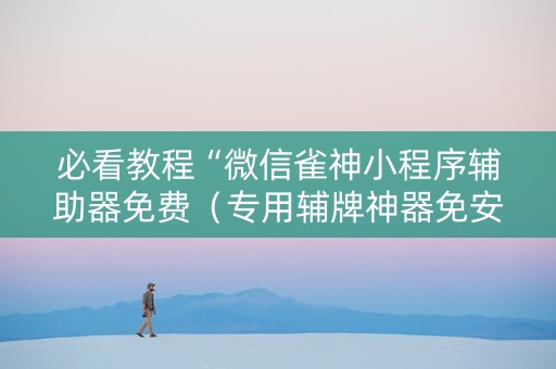 必看教程“微信雀神小程序辅助器免费（专用辅牌神器免安装）