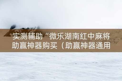 实测辅助“微乐湖南红中麻将助赢神器购买（助赢神器通用版）