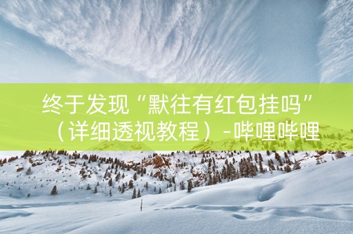 终于发现“默往有红包挂吗”（详细透视教程）-哔哩哔哩