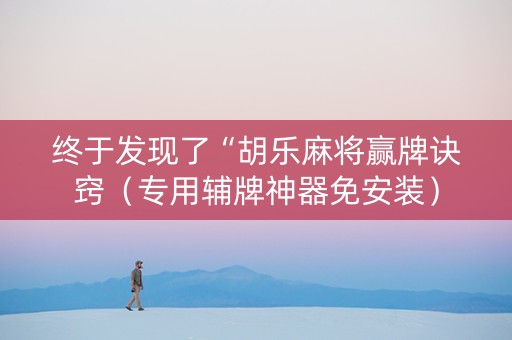 终于发现了“胡乐麻将赢牌诀窍（专用辅牌神器免安装）