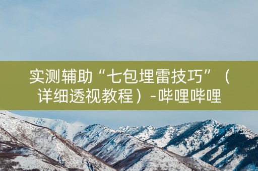 实测辅助“七包埋雷技巧”（详细透视教程）-哔哩哔哩