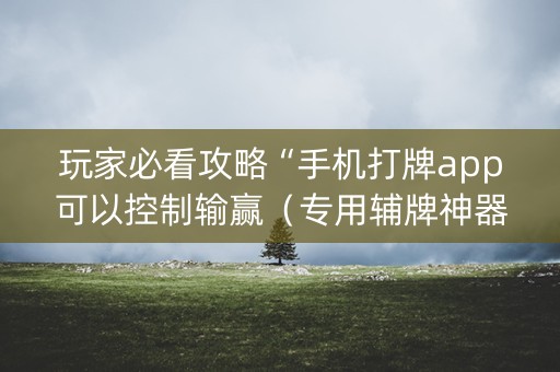 玩家必看攻略“手机打牌app可以控制输赢（专用辅牌神器免安装）