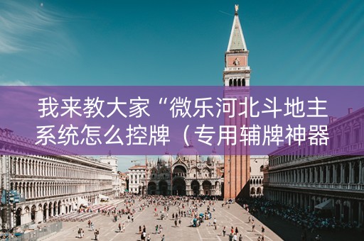 我来教大家“微乐河北斗地主系统怎么控牌（专用辅牌神器免安装）