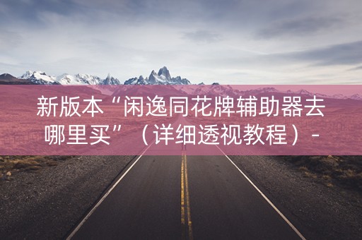 新版本“闲逸同花牌辅助器去哪里买”（详细透视教程）-哔哩哔哩
