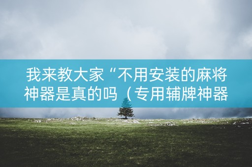 我来教大家“不用安装的麻将神器是真的吗（专用辅牌神器免安装）