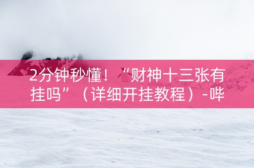 2分钟秒懂！“财神十三张有挂吗”（详细开挂教程）-哔哩哔哩
