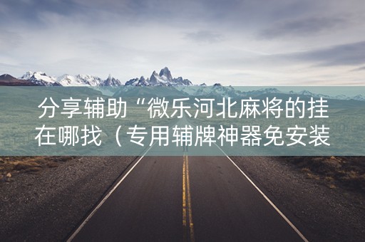 分享辅助“微乐河北麻将的挂在哪找（专用辅牌神器免安装）