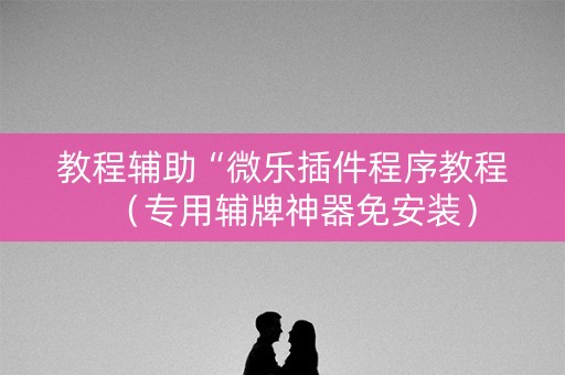 教程辅助“微乐插件程序教程（专用辅牌神器免安装）