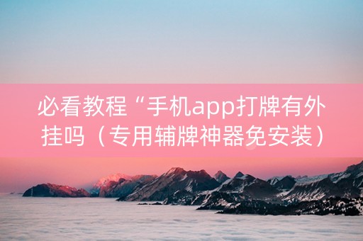 必看教程“手机app打牌有外挂吗（专用辅牌神器免安装）