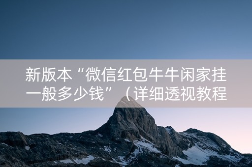 新版本“微信红包牛牛闲家挂一般多少钱”（详细透视教程）-哔哩哔哩
