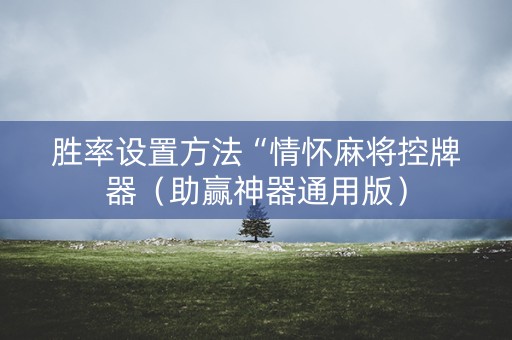 胜率设置方法“情怀麻将控牌器（助赢神器通用版）