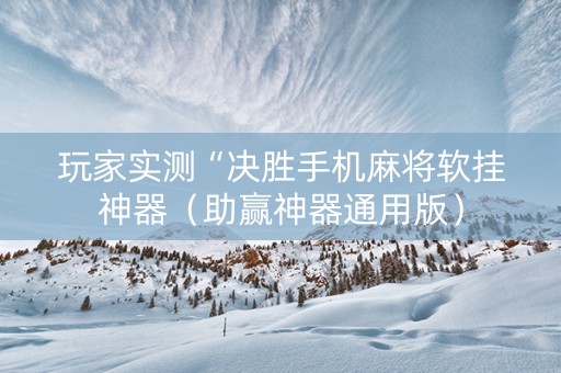 玩家实测“决胜手机麻将软挂神器（助赢神器通用版）