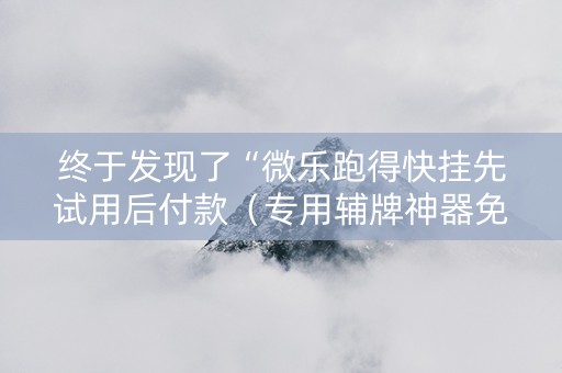 终于发现了“微乐跑得快挂先试用后付款（专用辅牌神器免安装）