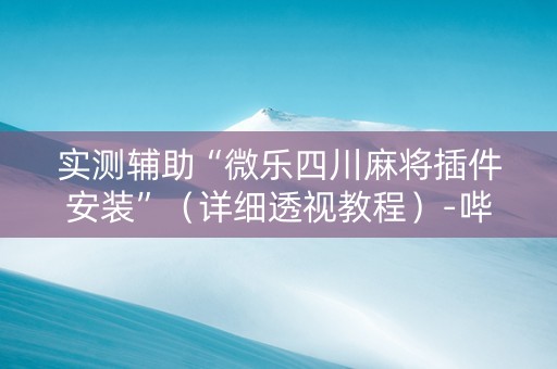 实测辅助“微乐四川麻将插件安装”（详细透视教程）-哔哩哔哩