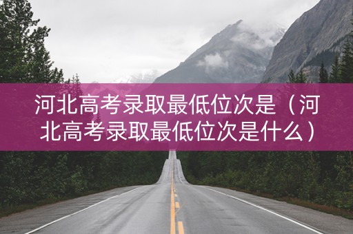 河北高考录取最低位次是（河北高考录取最低位次是什么）