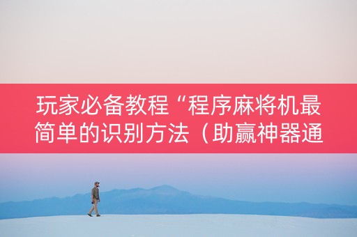 玩家必备教程“程序麻将机最简单的识别方法（助赢神器通用版）
