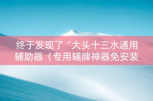 终于发现了“大头十三水通用辅助器（专用辅牌神器免安装）