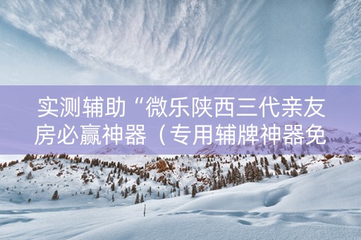 实测辅助“微乐陕西三代亲友房必赢神器（专用辅牌神器免安装）