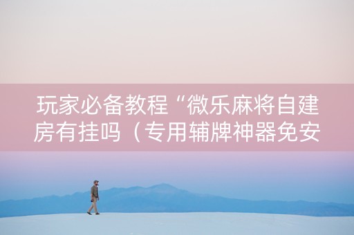 玩家必备教程“微乐麻将自建房有挂吗（专用辅牌神器免安装）