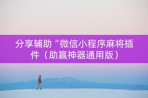 分享辅助“微信小程序麻将插件（助赢神器通用版）