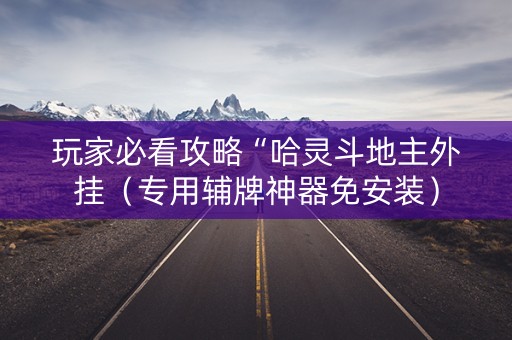 玩家必看攻略“哈灵斗地主外挂（专用辅牌神器免安装）