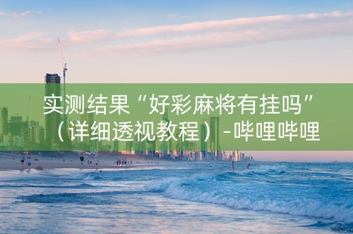 实测结果“好彩麻将有挂吗”（详细透视教程）-哔哩哔哩