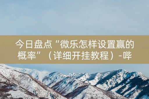今日盘点“微乐怎样设置赢的概率”（详细开挂教程）-哔哩哔哩