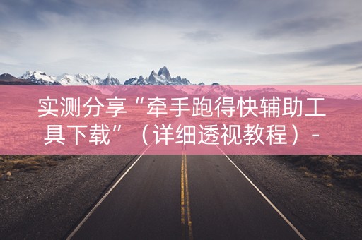 实测分享“牵手跑得快辅助工具下载”（详细透视教程）-哔哩哔哩