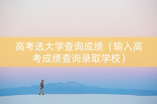 高考选大学查询成绩（输入高考成绩查询录取学校）