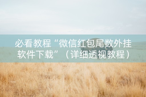 必看教程“微信红包尾数外挂软件下载”（详细透视教程）-哔哩哔哩