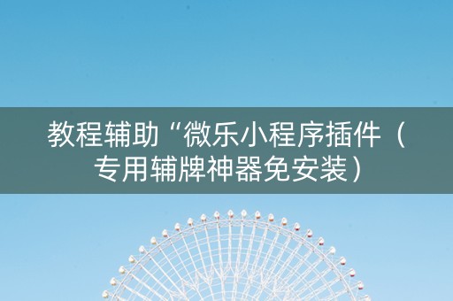 教程辅助“微乐小程序插件（专用辅牌神器免安装）