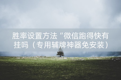 胜率设置方法“微信跑得快有挂吗（专用辅牌神器免安装）